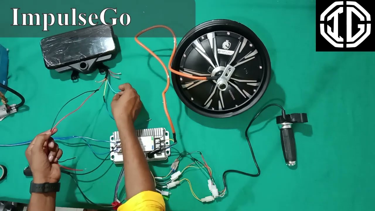 Electric scooty hub motor kit 1000w 48v /60v  wiring connection| Electric scooter kit