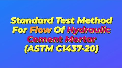 Flow of Mortar (ASTM C1437) Flow Table Test