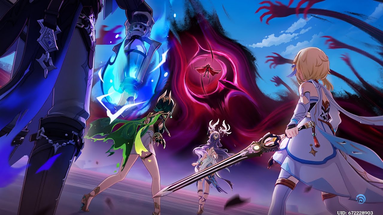 Genshin Impact — Элегия по угасшему лунному свету — Бой с боссом «Рейчер из Солнари»