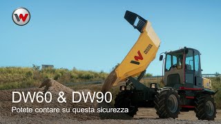 Gioielli di potenza sicuri per un'elevata movimentazione dei materiali: i dumper gommati DW60 e DW90