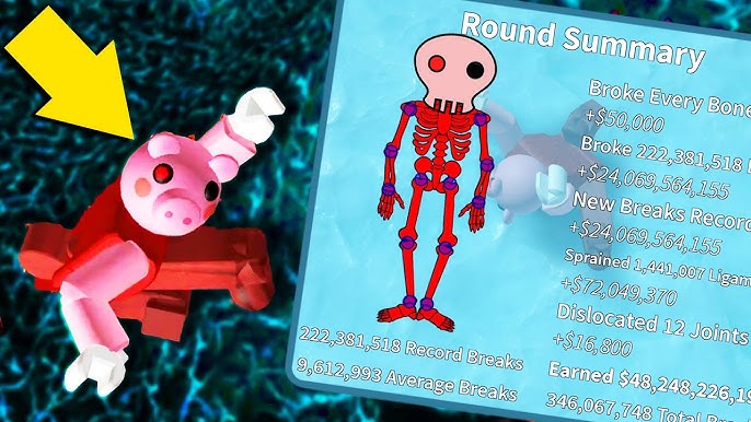 Piggy Breaks A Million Bones Ouch Roblox Broken Bones Youtube - roblox the robots bones