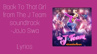 Back To That Girl- Jojo Siwa (Lyrics)