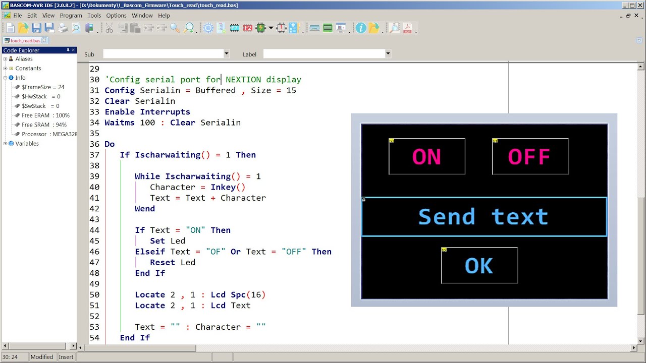 NEXTION Touch screen -- BASCOM AVR -- LCD 16x2 - YouTube