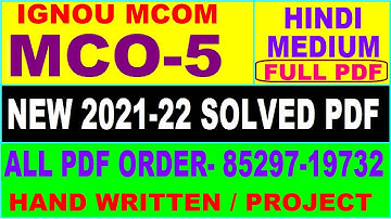 mco 5 solved assignment 2021-22 / mco 5 solved assignment in hindi / ignou mco 5 pdf