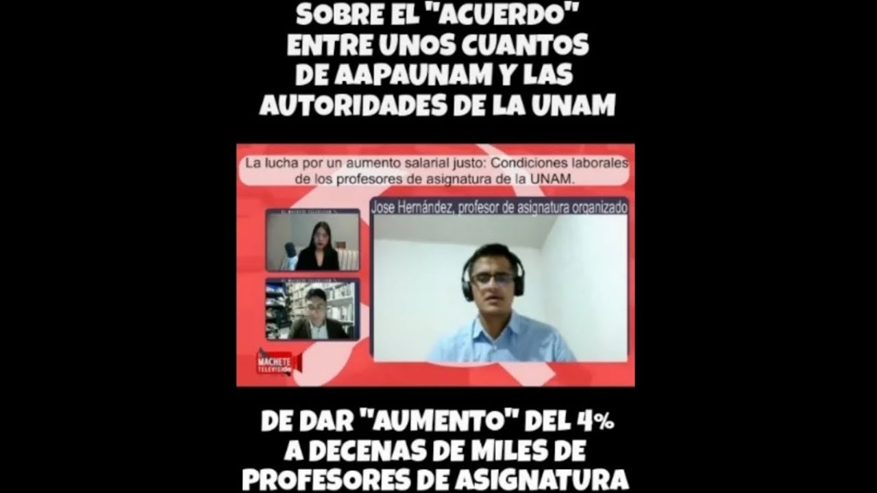 Acuerdo ÷ unos cuantos d AAPAUNAM y autoridades UNAM d "aumento" d 4% a miles de profes asignatura