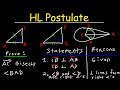 Hypotenuse Leg Theorem - HL Postulate - Two Column Proofs