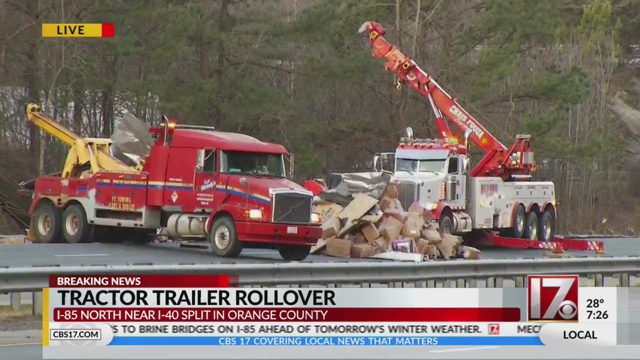 Tractor-trailer crash shuts down I-85 NB near I-40 split in Orange ...