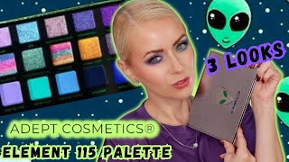 Adept Cosmetics ELEMENT 115 PALETTE | Review + 3 Looks Tutorial | Steff's Beauty Stash