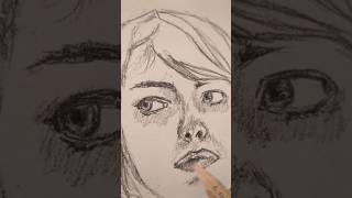 Undoing My Art Block Ep.3 - 💖Emma Stone💖🕸️ #shorts #drawings #emmastone