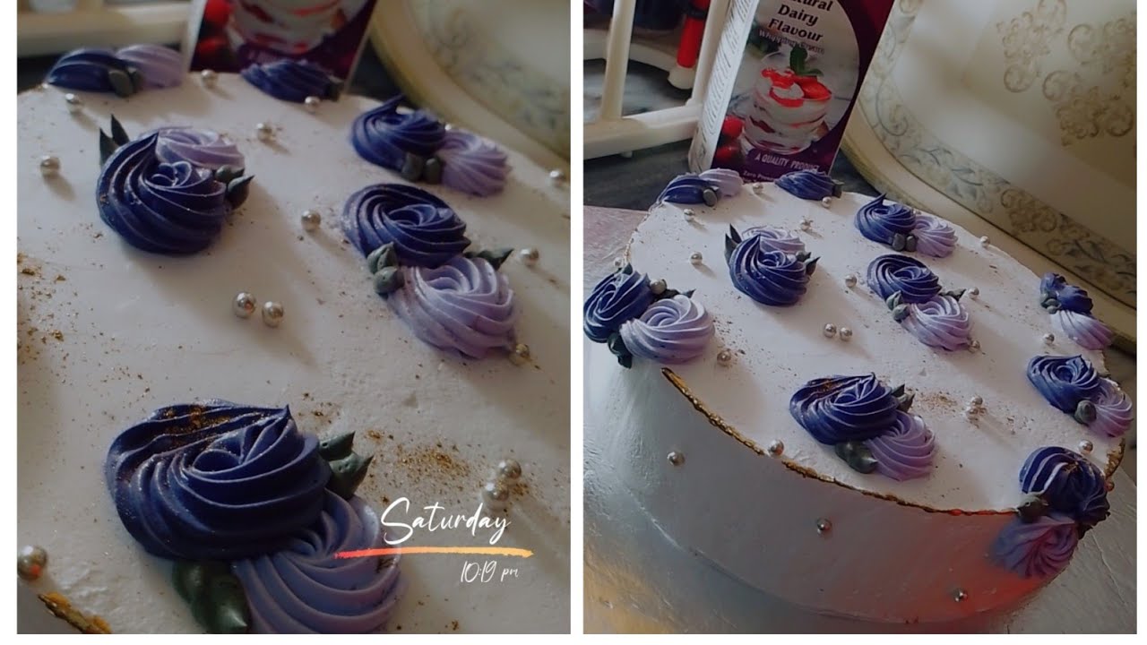 Cream Cake Simple cream cake decoration ideas Simple cream cake design Decoration tutorial