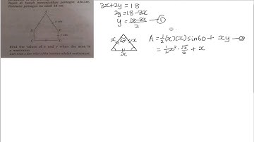 SPM - Add Maths - Form 4 - Differentiation (Maximum Area)