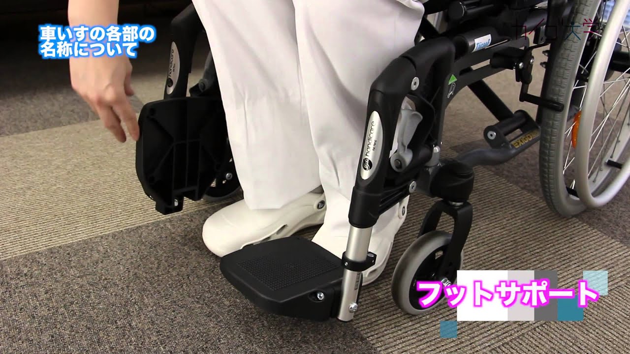 車いす(01) 最新車いす各部名称 【車椅子・車イス】介護技術動画