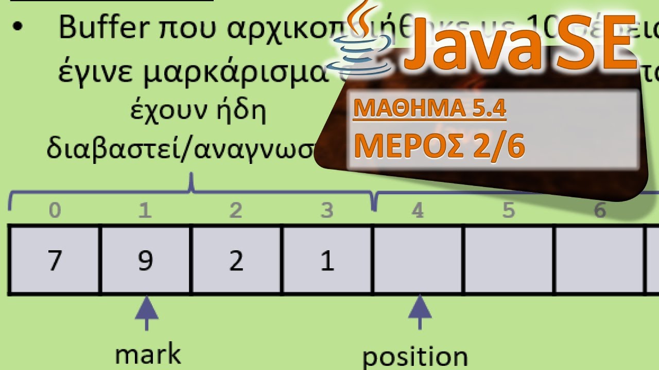JAVASE - ΜΑΘΗΜΑ 5.4 - java.nio: BUFFERS - ΜΕΡΟΣ 2 ΑΠΟ 6 ...