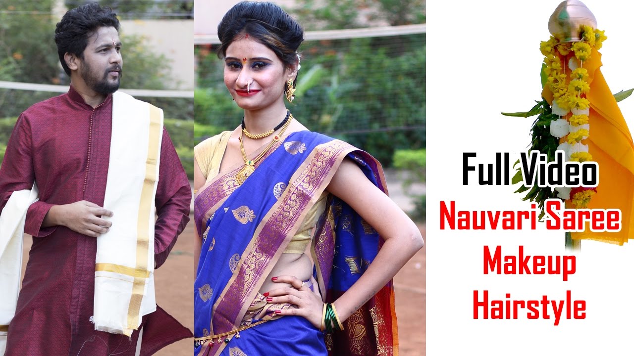 nauvari saree | makeup | hairstyle | gudipadwa special