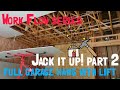 Full garage hang using drywall jack/lift. Work flow series. Fast work! Jack it up 2!