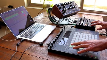 Lofi hiphop chillout using Ableton Push 2, Elektron Digitakt and Moog Mother 32