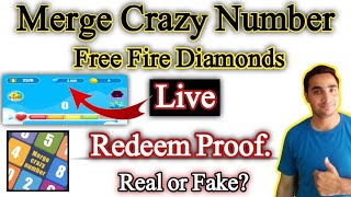 Merge Crazy Number 10000 Free Fire Diamonds Redeem | Merge Crazy Number App Real or Fake #Viral screenshot 3