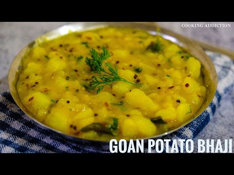 Goan Potato Bhaji  Goan Patal Bhaji  Goan Vegetarian Recipes  Cooking Addiction Goa