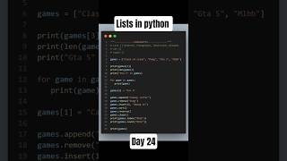 Lists in python are easy - Day 24 of learning python
