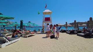 Mykonos 4K - Walking 5 Amazing Beaches - Ocean Views, Clubs, and Sunbathing