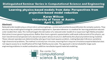 Distinguished Seminar in Computational Science and Engineering: Karen Willcox, 4/6/23