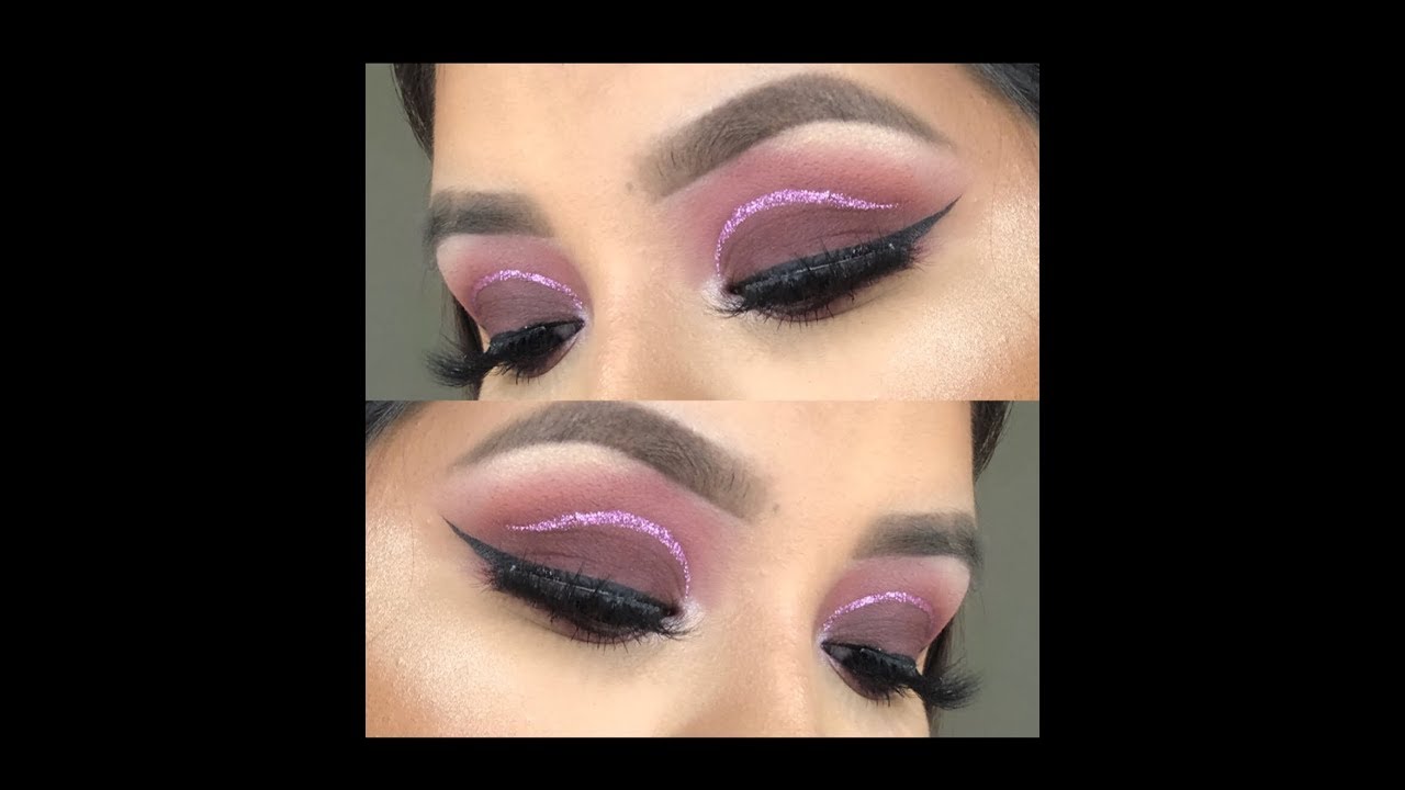 MAUVE-Y SMOKEY EYE WITH PINK GLITTER LINER
