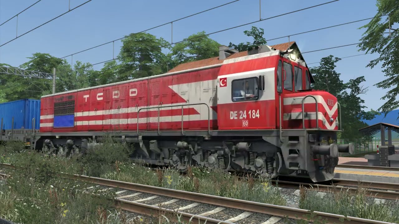 TCDD DE 24184-DE 24204 Konteyner Treni Susurluk İstasyonundan Geçişi