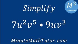 Simplify 7u^2v^5•9uv^3