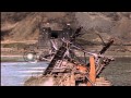 Damaged and twisted Ludendorff Bridge at Remagen, Germany, during World War 2; Am...HD Stock Footage