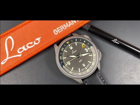 Affordable Swiss GMT!  Laco Frankfurt Schwarz GMT Pilot Watch