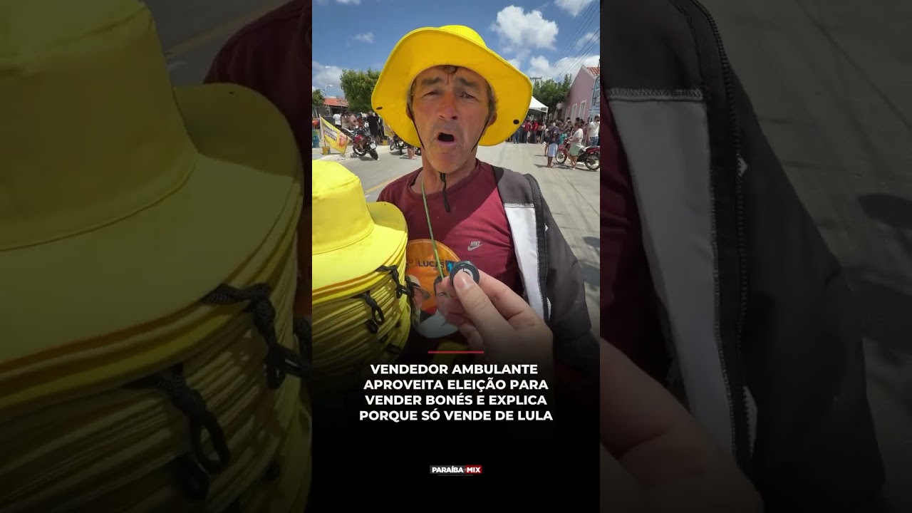 VENDEDOR AMBULANTE APROVEITA ELEIÇÃO PARA VENDER BONÉS E EXPLICA PORQUE SÓ VENDE DE LULA