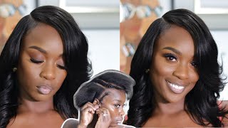 Side Part Quick Weave on Short Hair! Light Yaki Bundles| ft. Curls Queen