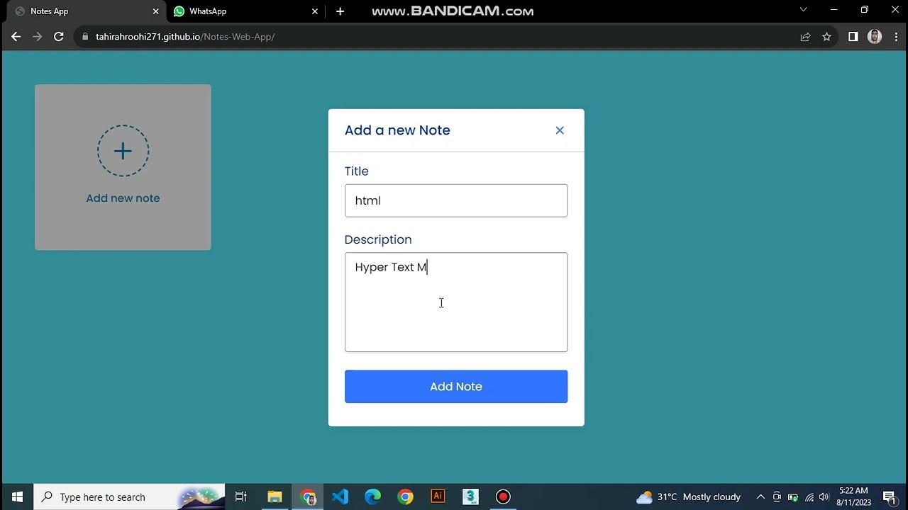 Make a Notes App using HTML CSS and JavaScript - YouTube