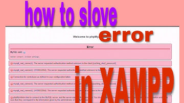 solve phpmyadmin error in xampp server