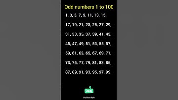 List of Odd Numbers 1 to 100 #knowledge #shorts