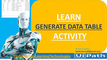 UiPath Tutorial || Day 56 : Generate Data Table Activity || Data Table Activities