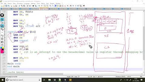 8086 Assembly program for finding the sum of n elements