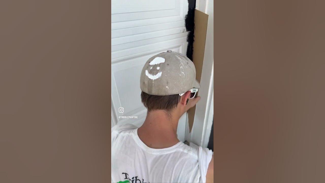 Painting a garage door with Tricorn Black by sherwinwilliams YouTube