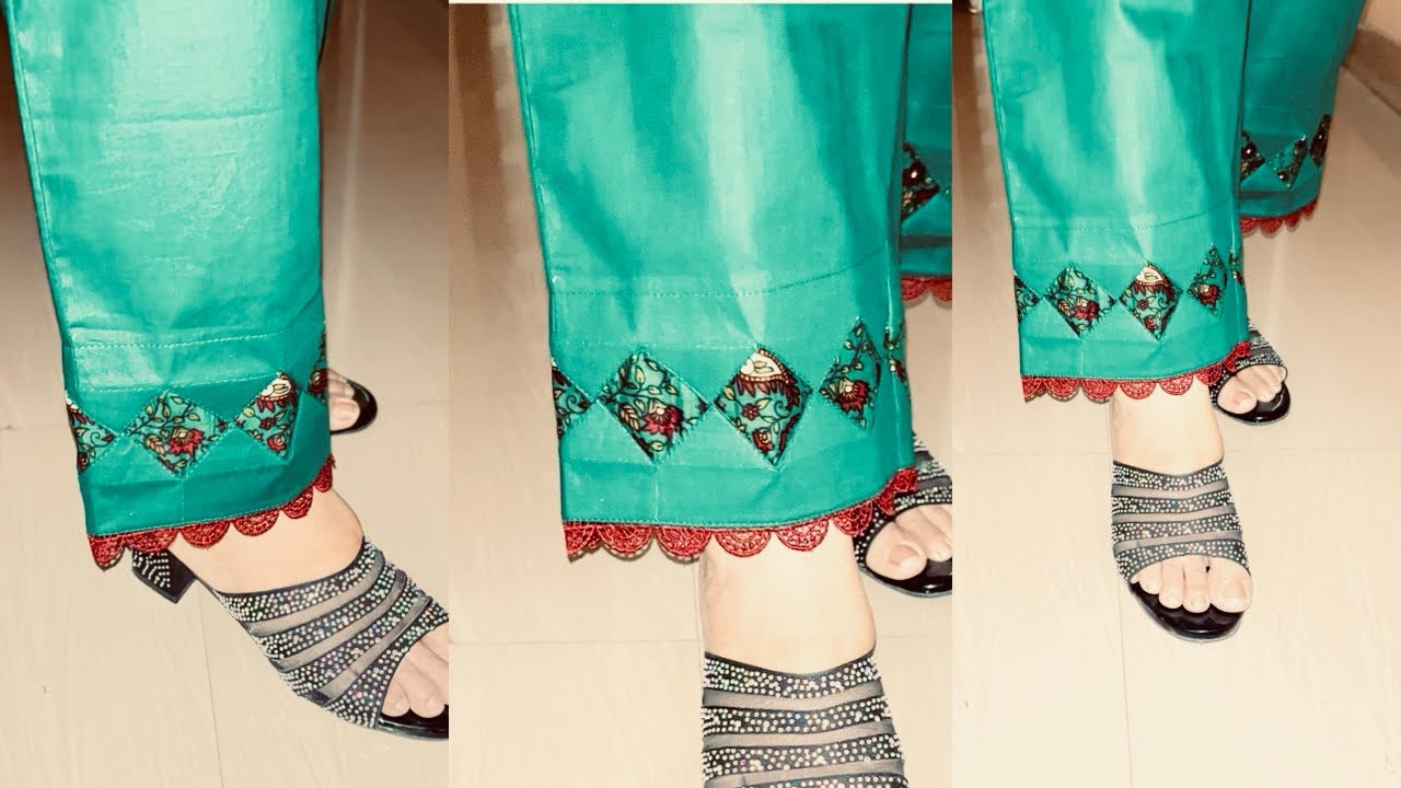 Triangular Cutwork और lace से बनायें Palazzo Pant का ये सबसे सुंदर डिज़ाइन | Cutwork plazzo design