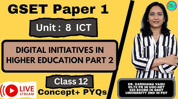 GSET | Paper 1 | Shodhganga, shodh gangotri,  digital intiatives in HE | Unit 8 ICT | Concept + PYQs
