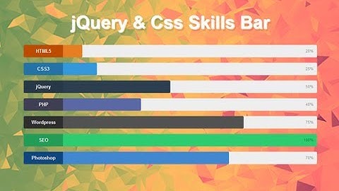 Animated Skill Bar Using Jquery And Css, Javascript Loading Bar