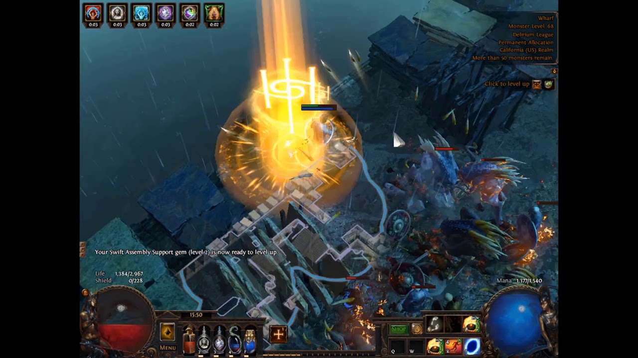[Path of Exile] Frost Blades, Pyroclast Mine, Molten Strike with