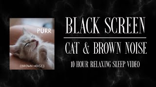 CAT PURRING & BROWN NOISE 💤  l  10 Hours of Pet Sounds for Sleep  l  Black Screen