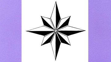 How to Draw eight pointed star || Easy 3d drawing