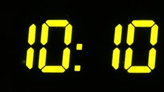 Funny countdown 24 digital yellow clock with hours and minutes