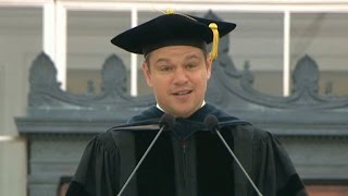 Matt Damon takes jab at Trump during commencement speech