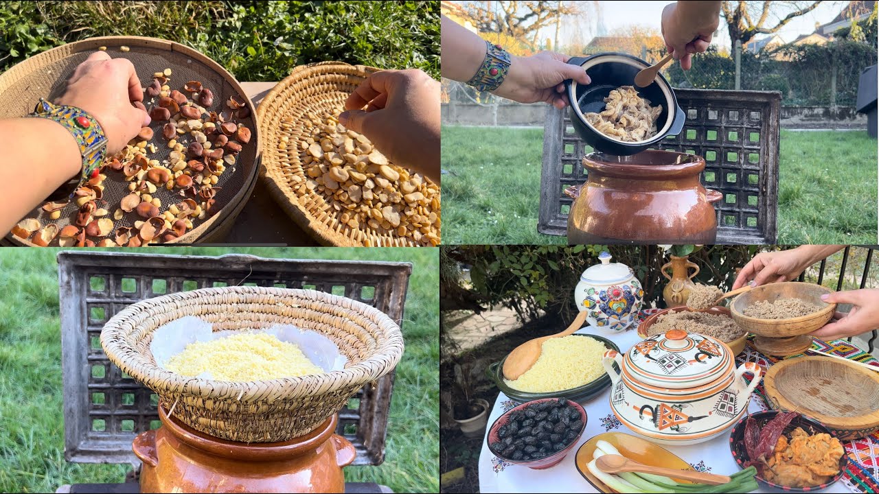 Seksou Ivawen(Avissar), couscous aux fèves séchées à l'ancienne كسكس بالفول الجاف بالطريقة التقليدية