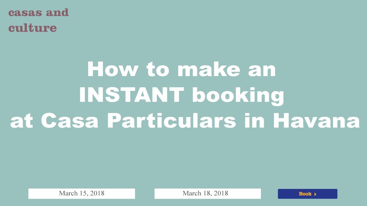 How to make an instant booking at a casa particular in Havana
