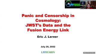 Panic and Censorship in Cosmology: JWST and the Fusion Energy Connection, Part 1