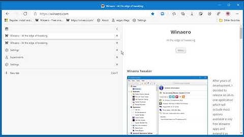 Resizable vertical tabs in Microsoft Edge